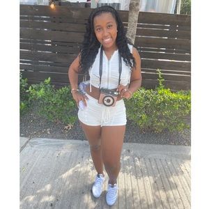 White two piece shorts set